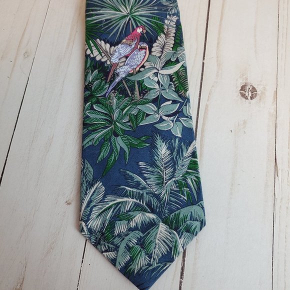 POLO BY RALPH LAUREN Silk Necktie - Tropical Parrots - Picture 1 of 5